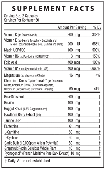 Cardio WIse Supplement Facts